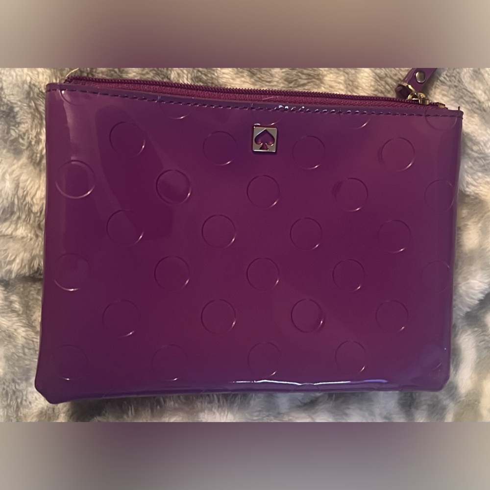 Kate Spade Glossy Purple Dot Pouch